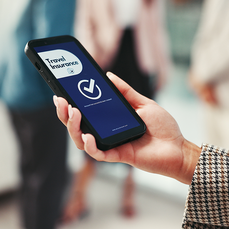 Phone showing travel document
